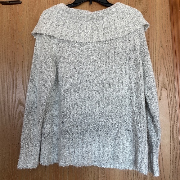 Super Soft Off The Shoulder Gray Sweater - Picture 3 of 4